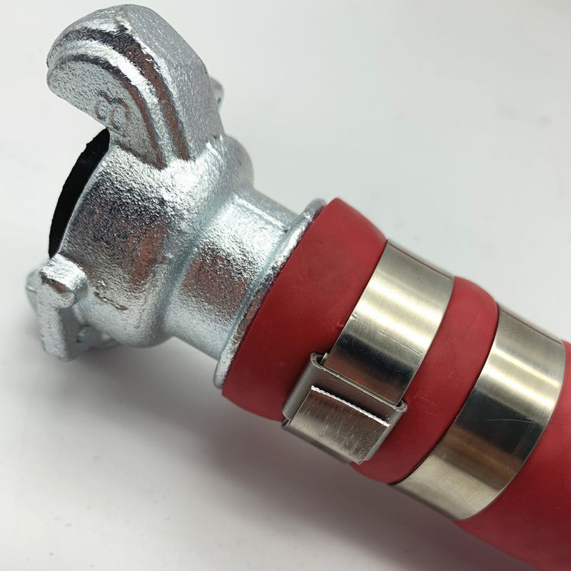 Double Aired Red Rubber Jackhammer Air Hose With America Claw Couplings