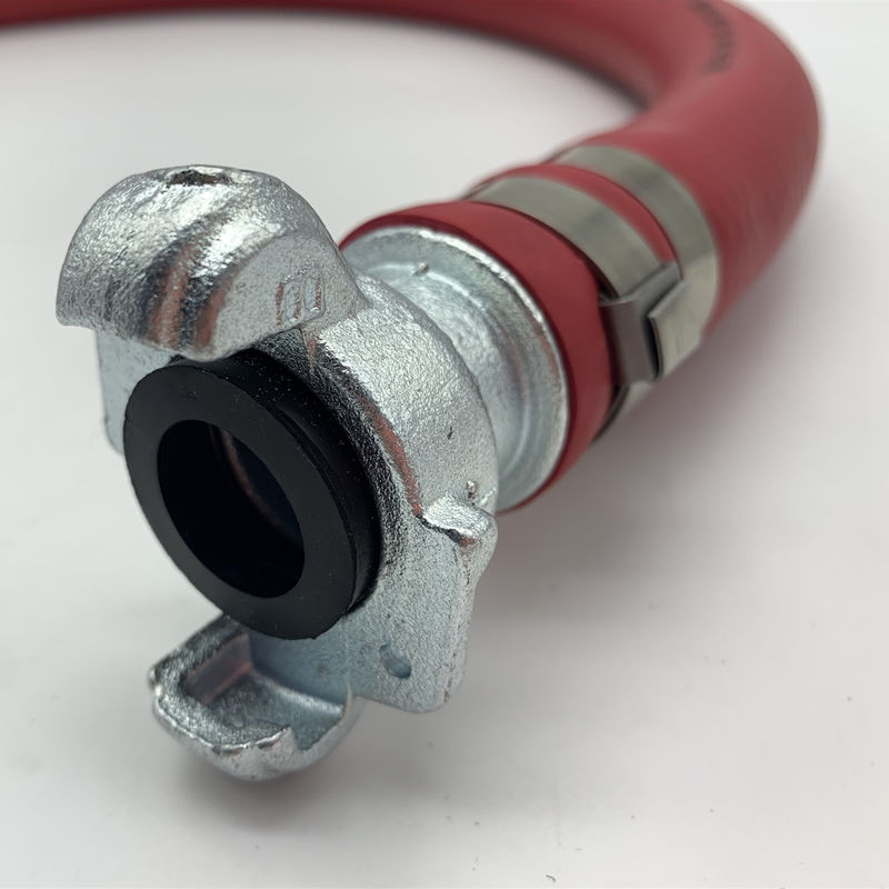 Double Aired Red Rubber Jackhammer Air Hose With America Claw Couplings