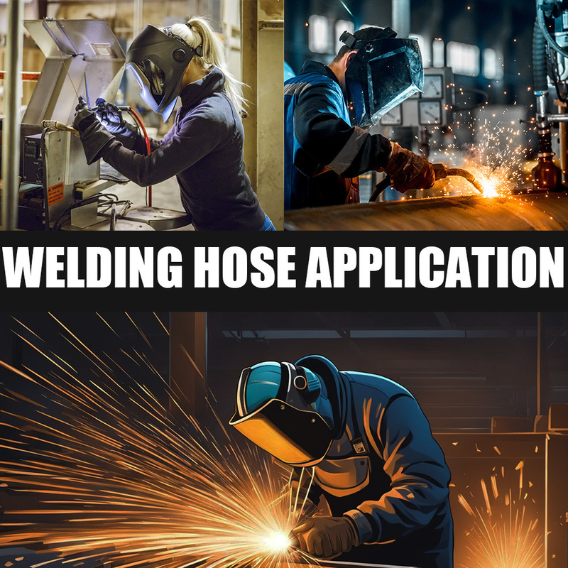 Hai màu Oxy Acetylene 1/4 'X 100FT hàn Twin ống ống cao su