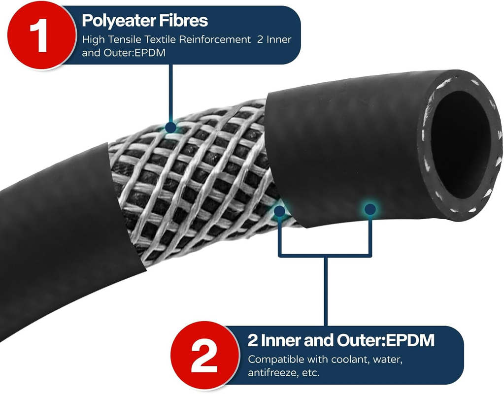 Xây dựng trọng lượng nhẹ linh hoạt chống thời tiết 1 inch không dẫn EPDM Colling Hose