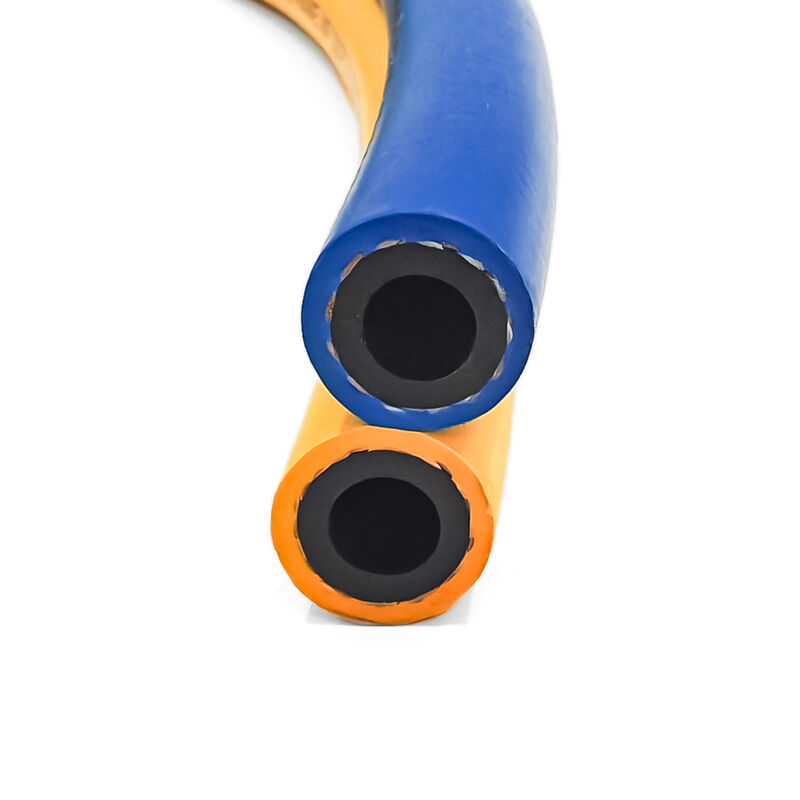 Ống hàn đôi chịu tải nặng với lớp gia cố bện sợi và chứng nhận EN ISO 3821 cho ứng dụng Oxy Acetylene