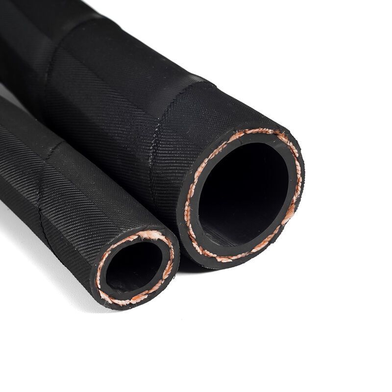 EN 854 2TE Ống cao su thủy lực gia cố dệt may với nắp chống dầu và thời tiết và chiều dài tùy chỉnh