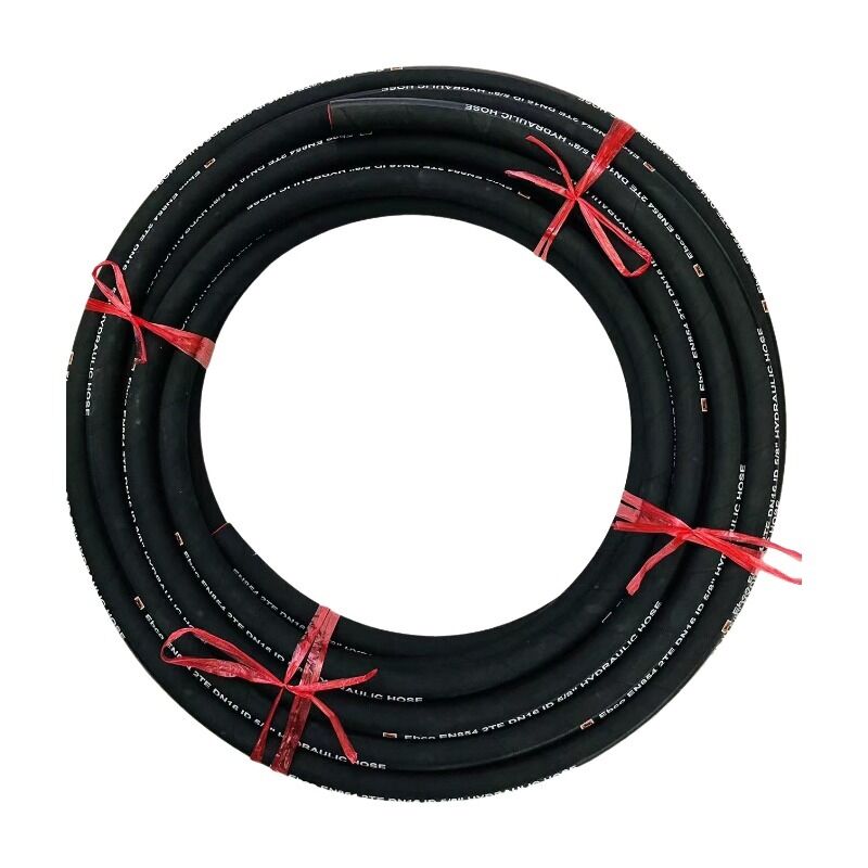 EN 854 2TE Ống cao su thủy lực gia cố dệt may với nắp chống dầu và thời tiết và chiều dài tùy chỉnh